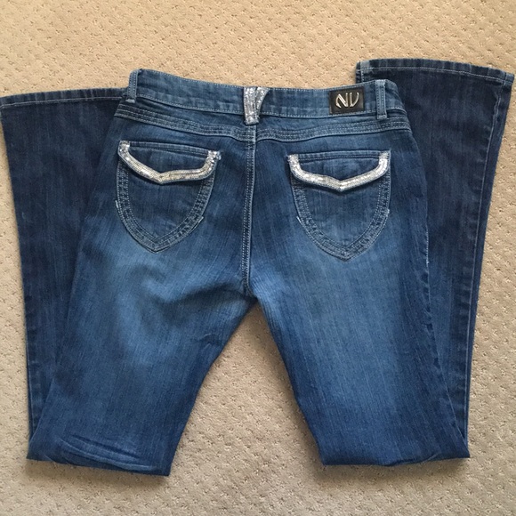 NV Bootcut Jeans w/sequins Sz 11 - Picture 5 of 7
